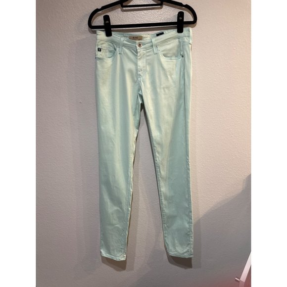 Adriano Goldschmied 26W The Stilt Cigarette Jeans Mint Green - Picture 2 of 14